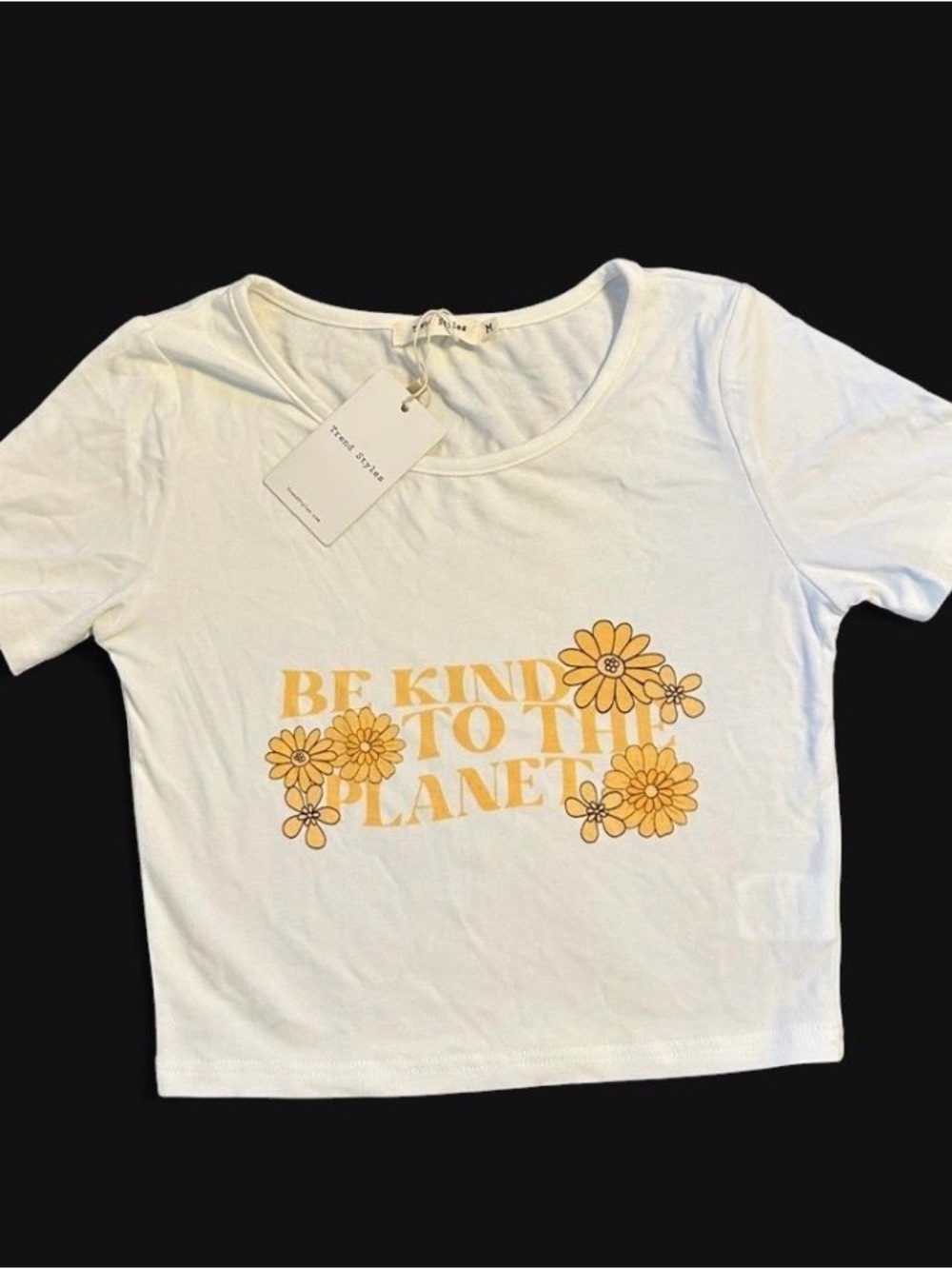 White "Be Kind to the Planet" Floral Graphic Tee